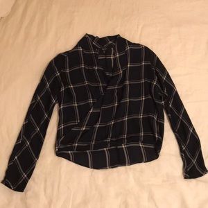 Aritzia Babaton Plaid Silk Blouse